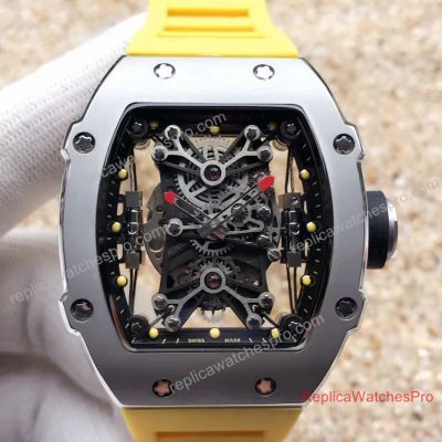 Clone Richard Mille RM 27-01 Rafael Nadal Watch Replica - SS Yellow Rubber Strap